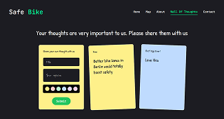 Safe Bike Website Wall of Thoughts